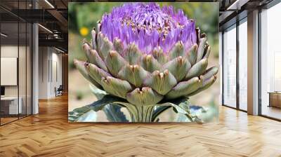 Purple flower closeup shot in the garden. Created with Ai Wall mural