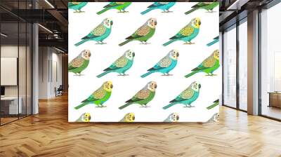 parakeet pattern Wall mural