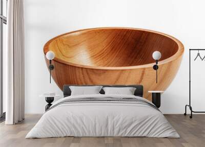 wooden bowl on white background Wall mural