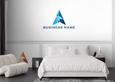 Wave On An Arrow Head Logo Design Wall mural