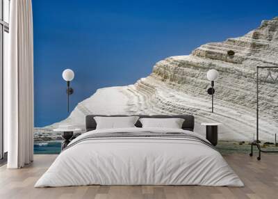 Scala dei Turchi Stair of the Turks, Sicily Italy, Scala dei Turchi. A rocky cliff on the coast of Realmonte, near Porto Empedocle, southern Sicily, Italy. Europe	 Wall mural