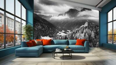 sunset light over the dolomites mountains, italy, europe Wall mural