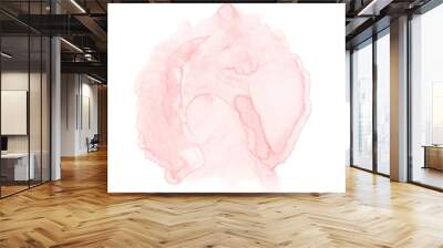 Pink watercolor background almost round shape for designers, like a template, space, substrate or workpiece. Wall mural