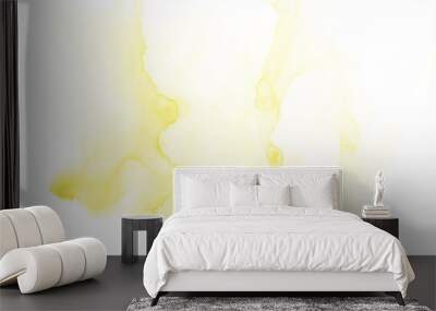 Soft yellow watercolor background with picturesque abstract spots. A beautiful template or cover for design. Wall mural