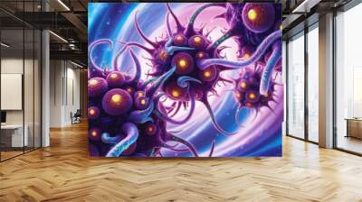 colorful virus background Wall mural