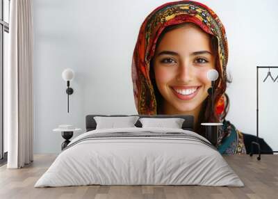  Hijab Woman Smiling Wall mural