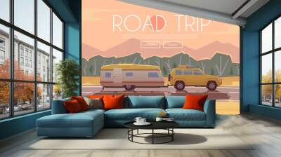 road trip. vector illustration Wall mural