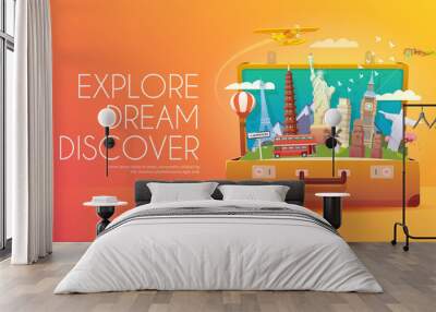 Travel to World. Wall mural