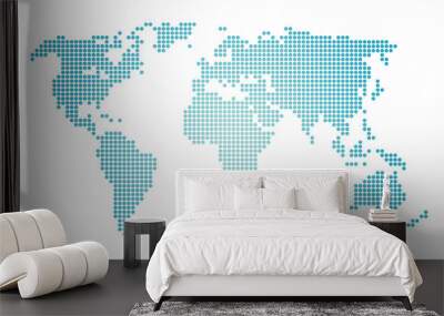 Vector world map. Wall mural