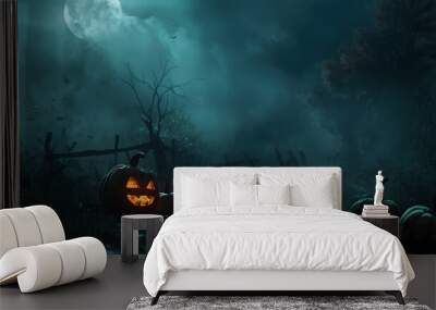 Halloween theme wallpaper haunted house horror Wall mural