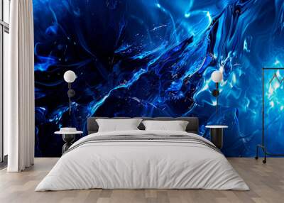 Abstract Blue Liquid Motion Wall mural