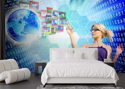 Internet innovative education.Network Wall mural