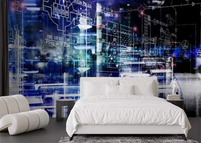 manufacturing industrial engineering technology mixed Wall mural