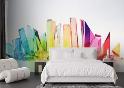 Glass crystals through which colorful sunlight Wall mural