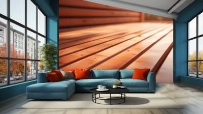 Interior of a modern sauna. Wooden sauna room. Wall mural