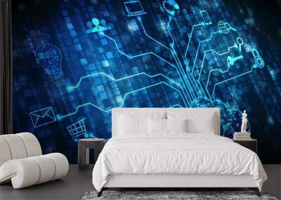 social network concept Wall mural