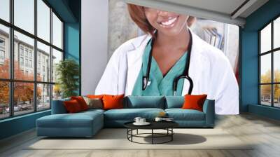 Expressions of a doctor at her office Wall mural