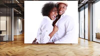 Expressions of an African American couple in love Wall mural