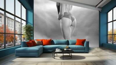 Fit girl in B&W Wall mural