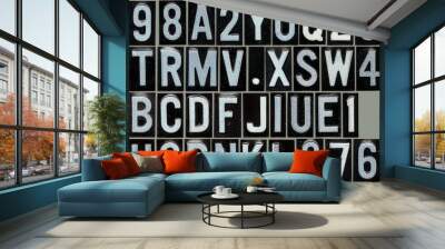 Grunge road alphabet so you can compose your message Wall mural