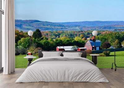 Landscape in the mountains, upstate New York. Autumn view in October  Wall mural