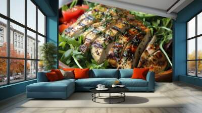 Grilled Chicken Salad With Avocado Wall mural