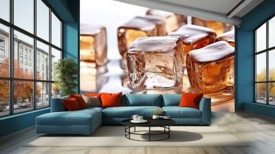 ice cubes close up Wall mural