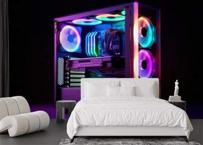 A gaming computer with RGB LED lighting Wall mural