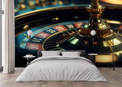 Black and gold roulette in a casino Wall mural