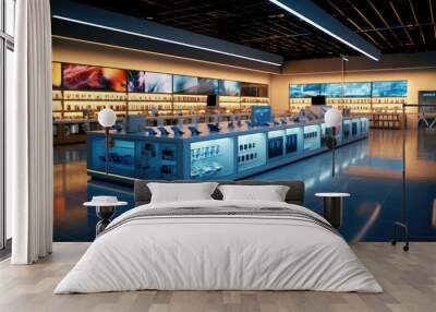 Interior of modern tech store and gadget Wall mural