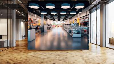 Interior of modern tech store and gadget Wall mural