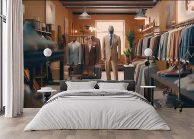 Modern men fashion store, Modern men clothing store Wall mural