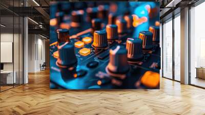 Modern Sound System Controller in Close-up View Wall mural