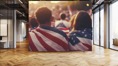 People celebrating US independence day Wall mural