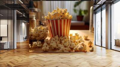 Popcorn on the table in the kitchen Wall mural