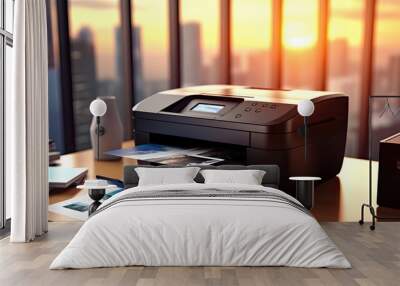 Printer on the office desk Wall mural