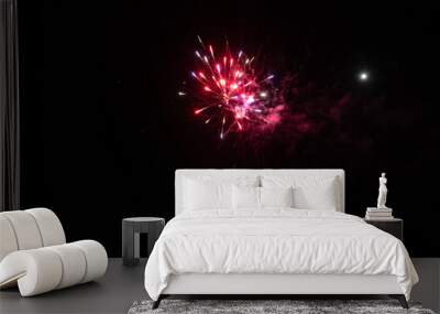 colorful fireworks in the night Wall mural