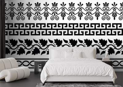 Ancient Greek pattern - seamless set of antique borders from Greece  Wall mural