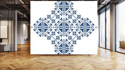 Bosnia and Herzegovina's folk art pattern - Zmijanje embroidery style vector design, - traditional pattern
 Wall mural