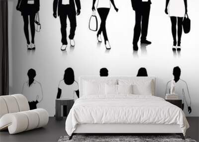 collection of people silhouettes Wall mural