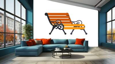 Bench with forged decorative armrests Wall mural