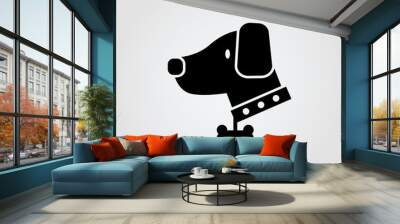 Dog wearing dog collar Wall mural