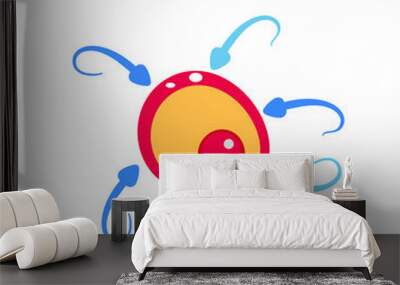 Fertilization Concept with Ovum Icon Wall mural