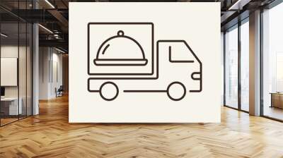 Truck with hotplate line icon Wall mural