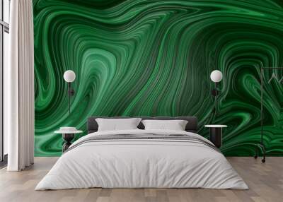 Background of cut green malachite stone Wall mural