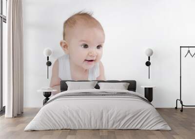 pretty baby on white background Wall mural