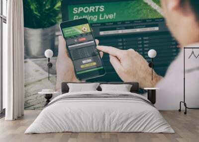 betting bet sport phone gamble laptop concept Wall mural