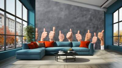 hands showing the thumb and the symbol ok concept. Wall mural