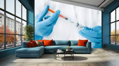 injecting injection vaccine vaccination medicine flu woman docto Wall mural