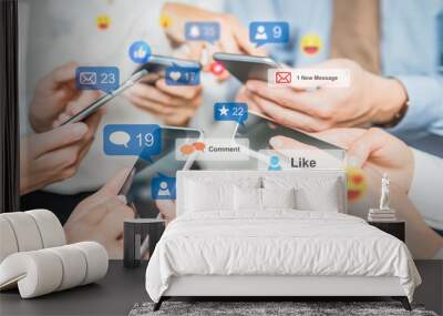 Social media concept. Wall mural